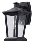 Bethel Matte Black Outdoor Wall Sconce in Metal & Glass