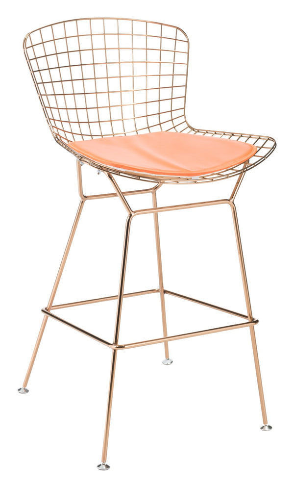 Zuo Modern Wire 100% Polyurethane, Foam Modern Commercial Grade Cushions Orange 100% Polyurethane, Foam