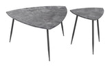 English Elm EE2662 MDF, Steel Modern Commercial Grade Accent Table Set Gray, Black MDF, Steel