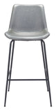 Zuo Modern Byron 100% Polyurethane, Plywood, Steel Modern Commercial Grade Barstool Gray, Black 100% Polyurethane, Plywood, Steel