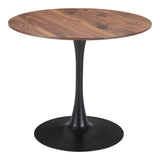 Zuo Modern Opus MDF, Steel Modern Commercial Grade Dining Table Brown, Black MDF, Steel