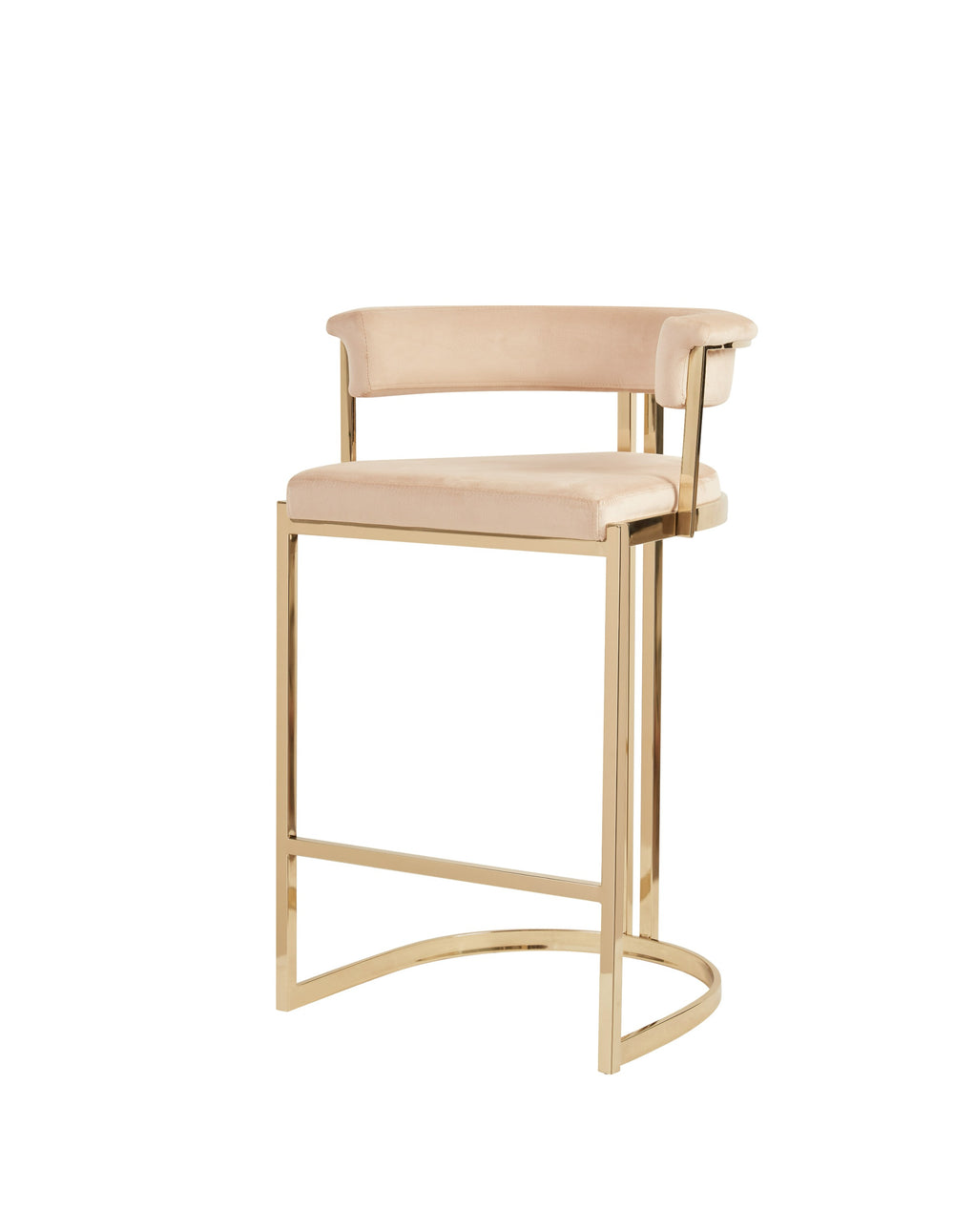 VIG Furniture Modrest - Munith Modern Beige Velvet & Gold Bar Stool VGZAB9504-BG-BS