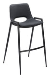 Zuo Modern Desi 100% Polyurethane, Plywood, Steel Modern Commercial Grade Barstool Set - Set of 2 Black 100% Polyurethane, Plywood, Steel