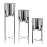 Contemporary Set of 3 -  Metal Planters On Stand 40/30/20