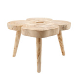 Sagebrook Home Contemporary Wooden 17"h Accent Table, Natural 15703-01 White Paulownia Wood