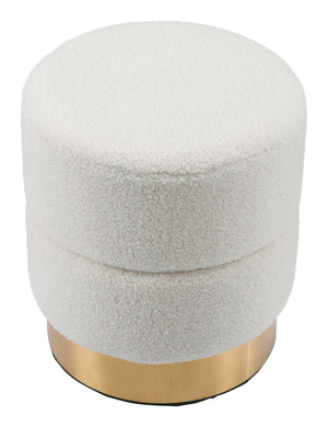 Zuo Modern Eureka 100% Polyester, Plywood, MDF, Stainless Steel Modern Ottoman Ivory 100% Polyester, Plywood, MDF, Stainless Steel