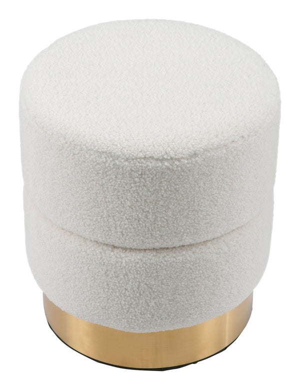 Zuo Modern Eureka 100% Polyester, Plywood, MDF, Stainless Steel Modern Ottoman Ivory 100% Polyester, Plywood, MDF, Stainless Steel