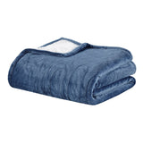 Woolrich Heated Plush to Berber Casual 100% Polyester Knitted Microlight/Berber Solid Heated Throw WR54-1768
