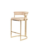 VIG Furniture Modrest - Munith Modern Beige Velvet & Gold Bar Stool VGZAB9504-BG-BS