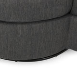Smyrna Contemporary Upholstered Swivel Club Chair, Charcoal and Black Noble House