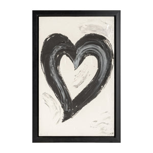 Sagebrook Home Contemporary 32x47, Hand Painted Blk Heart 70246 Black Acrylic