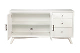 Alpine Furniture Flynn Sideboard, White 966-W-64 White Mahogany Solids & Okoume Veneer 58 x 19 x 30