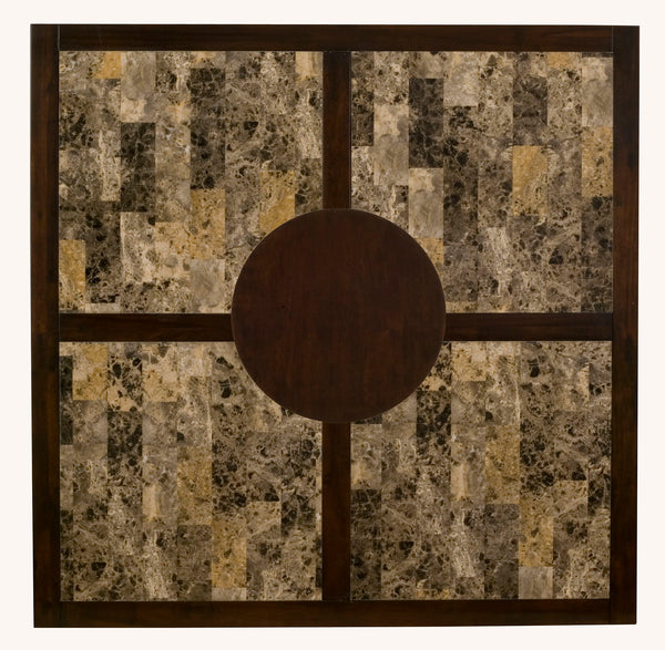 Alpine Furniture Capitola Faux Marble Large Pub Table w/ Removable 18" Lazy Susan, Espresso 554-L Espresso Rubberwood Solids & Faux Marble Top 52 x 52 x 36