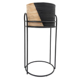 Sagebrook Home Contemporary Set of 2 -  Round Planter Stands, Black/brown 15639 Black Metal