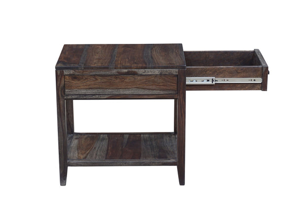 Porter Designs Fall River Solid Sheesham Wood Contemporary End Table Natural 10-117-01-4496