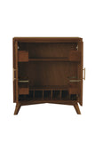 Alpine Furniture Flynn Small Bar Cabinet, Walnut 966WAL-17 Walnut Mahogany Solids & Veneer 32 x 19 x 36
