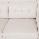 Reynard Tufted Fabric 3 Seater Sofa, Beige and Espresso Noble House