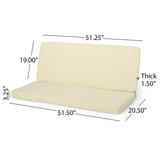 Coesse Outdoor Water Resistant Fabric Loveseat Cushions, Cream Noble House
