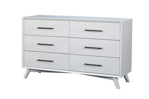 Alpine Furniture Tranquility Dresser, White 1867-03 White Mahogany Solids & Veneer 56 x 18 x 34
