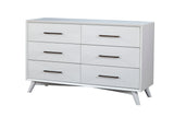 Alpine Furniture Tranquility Dresser, White 1867-03 White Mahogany Solids & Veneer 56 x 18 x 34