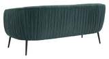 Zuo Modern Karan 100% Polyester, Plywood, Steel Modern Commercial Grade Sofa Green, Black 100% Polyester, Plywood, Steel