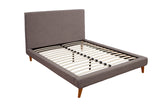 Alpine Furniture Britney Full Size Upholstered Platform Bed, Dark Grey 1296F Dark Grey Upholstery Poplar & Pine Solids 63 x 84 x 48