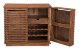 Zuo Modern Linea Acacia Wood Mid Century Commercial Grade Bar Cabinet Walnut Acacia Wood