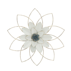 Sagebrook Home Contemporary Metal 20" Wall Flower, White/blue, Wb 14417-04 Blue Iron