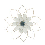 Sagebrook Home Contemporary Metal 20" Wall Flower, White/blue, Wb 14417-04 Blue Iron