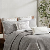 INK+IVY Pomona Casual 100% Cotton Embroidered Coverlet Set II13-1200
