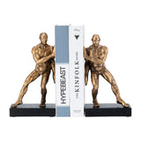 Sagebrook Home Contemporary Resin, Set of 2 -  10" Push Wall Bookends, Bronze 17451 Bronze/copper Polyresin