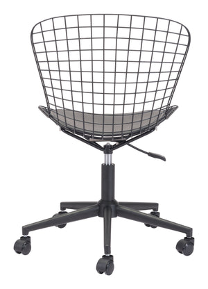 Zuo Modern Wire 100% Polyurethane, Steel Modern Commercial Grade Office Chair Black 100% Polyurethane, Steel