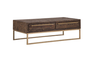 Alpine Furniture Monterey Coffee Table MON-02 Smokey Taupe Reclaimed Pine & Plywood 46.5 x 24 x 16