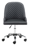 Zuo Modern Space 100% Polyurethane, Plywood, Steel Modern Commercial Grade Office Chair Black, Chrome 100% Polyurethane, Plywood, Steel