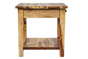 Porter Designs Taos Solid Sheesham Wood Natural End Table Natural 05-196-24-9010N