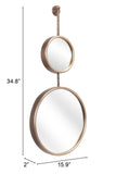 Zuo Modern Mott Steel, MDF, Glass Modern Commercial Grade Mirror Gold Steel, MDF, Glass