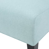 Kassi Contemporary Fabric Slipper Accent Chair, Light Blue and Matte Black Noble House