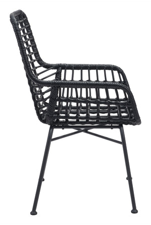 Zuo Modern Lyon Steel, Polyethylene Modern Commercial Grade Dining Chair Set - Set of 2 Black Steel, Polyethylene