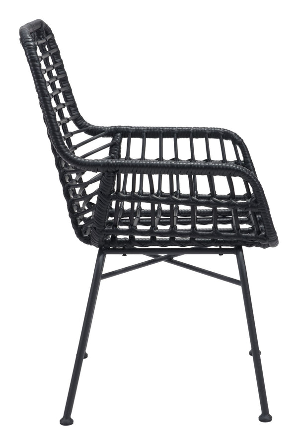 Zuo Modern Lyon Steel, Polyethylene Modern Commercial Grade Dining Chair Set - Set of 2 Black Steel, Polyethylene