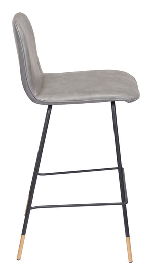 Zuo Modern Var 100% Polyurethane, Plywood, Steel Modern Commercial Grade Counter Stool Gray, Black, Gold 100% Polyurethane, Plywood, Steel