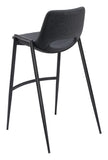 English Elm EE2703 100% Polyurethane, Plywood, Steel Modern Commercial Grade Bar Chair Set - Set of 2 Black 100% Polyurethane, Plywood, Steel