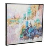 Sagebrook Home Contemporary 32x32 Handpainted Abstract Canvas, Multi 70163 Multi Polyester Canvas