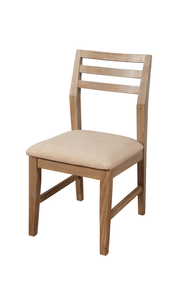Alpine Furniture Aiden Set of 2 Side Chairs 3348-02 Weathered Natural Solid Pine and Plywood 18.5 x 21 x 35