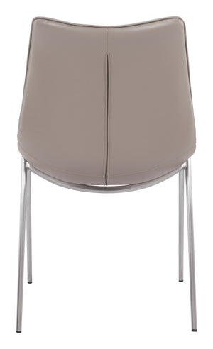 Zuo Modern Magnus 100% Polyurethane, Plywood, Stainless Steel Modern Commercial Grade Dining Chair Set - Set of 2 Gray, Silver 100% Polyurethane, Plywood, Stainless Steel