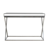 Murley Modern Glam Console Table with Mirror Tabletop, Silver