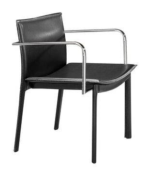 Zuo Modern Gekko 100% Polyurethane, Plywood, Steel Modern Commercial Grade Conference Chair Set - Set of 2 Black, Chrome 100% Polyurethane, Plywood, Steel