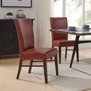 Milton Bonded Leather Dining Chair Set of 2 - Stylish Parsons Accent Chairs for Modern Interiors