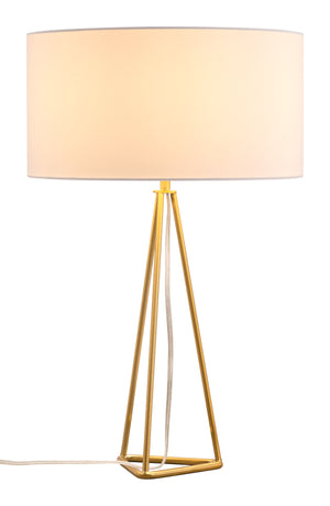 Zuo Modern Sascha Steel, Poly Cotton Modern Commercial Grade Table Lamp White, Brass Steel, Poly Cotton