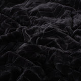 Knox Modern 3 Foot Faux Fur Bean Bag (Cover Only), Black Chevron Pattern Noble House