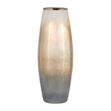 Sagebrook Home Contemporary Glass,24"h Vase W/metal Rim, Cream/blk Ombre 15202-04 Black/white Glass